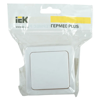  Выключатель IEK Гермес Plus (EVMP10-K01-10-54-EC) откр. 1кл. IP54 белый (упак. 1шт) 