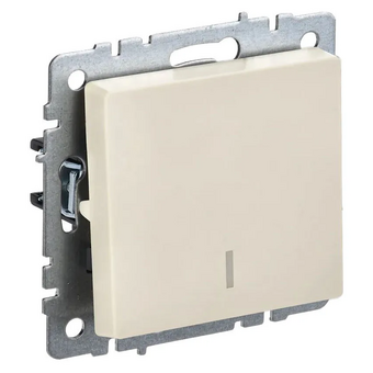  Выключатель IEK Brite ВС10-1-1-БрКр (BR-V10-1-10-K10) скрыт. 1кл. с подсветкой IP20 бежевый (упак. 1шт) 