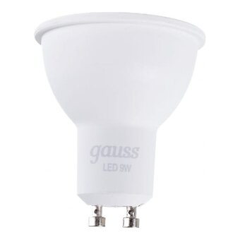  Лампа Gauss (101506109) светодиодная 9Вт цок. GU10 рефлек. 150B 3000K св.свеч.бел.теп. MR16 (упак. 1шт) 