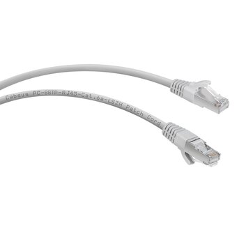  Патч-корд Cabeus (PC-SSTP-RJ45-Cat.6a-5m-LSZH) S/FTP, категория 6а (10G), 2xRJ45/8p8c, экранированный, серый, LSZH, 5м 