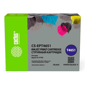  Картридж Cactus T46S1 (CS-EPT46S1) струйный фото черный (30мл) для Epson SureColor SC-P700 