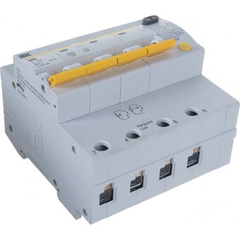  Выключатель IEK MAD10-4-032-C-030 автом. дифф. тока АД14 32A тип C 4.5kA 30мА AC 4П 400В 5мод белый (упак. 1шт) 