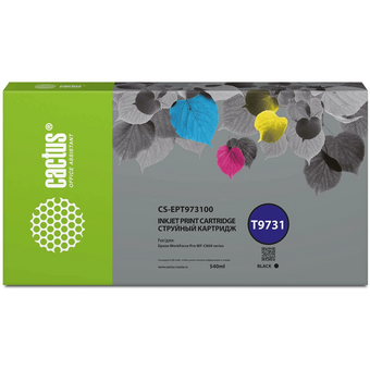  Картридж Cactus T9731 (CS-EPT973100) струйный черный (540мл) для Epson WorkForce WF-C869RD3TWFC/WF-C869RDTWF 