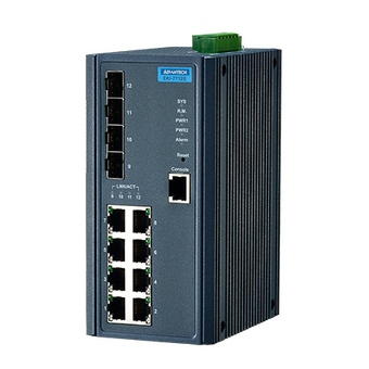  Коммутатор Advantech (EKI-7712E-4F-AE) управляемый Ethernet, 8 портов RJ-45, 4 порта Gigabit SFP, металлический корпус, IP30 