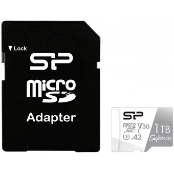  Карта памяти Silicon Power (SP001TBSTXDA2V20SP) microSDXC 1Tb Class10 Superior + adapter 
