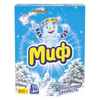 Порошок для стирки Миф 3 в 1 Морозная Свежесть автомат 0.4кг (0001003650) 