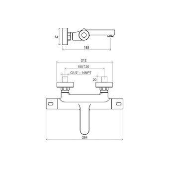  Термостат для ванны Ravak Termo 300 TE 023.00/150 X070097 