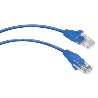  Патч-корд Cabeus (PC-UTP-RJ45-Cat.5e-0.5m-BL) U/UTP, категория 5е, 2xRJ45/8p8c, неэкранированный, синий, PVC, 0.5м 