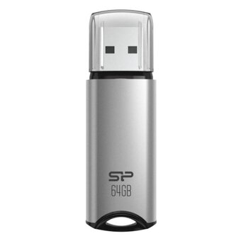  USB-флешка Silicon Power Marvel M02 SP064GBUF3M02V1S 64Gb USB 3.0, Серебро 