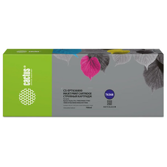  Картридж Cactus T6368 (CS-EPT636800) струйный черный матовый (700мл) для Epson Stylus PRO 7700/7890/7900/9700 