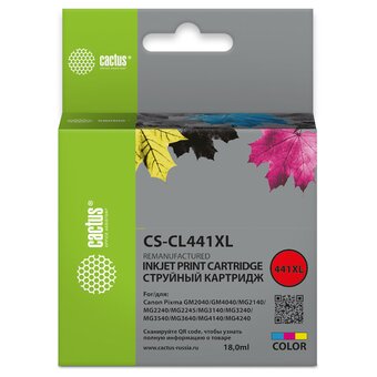  Картридж Cactus CL-441XL (CS-CL441XL) струйный многоцветный (18мл) для Canon Pixma GM2040/4040/GM2140/2240 
