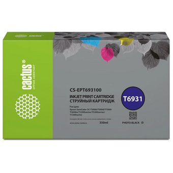  Картридж Cactus T6931 (CS-EPT693100) струйный черный (350мл) для Epson SureColor SC-T3000/T3070/T3200/T5000/5200 