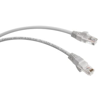  Патч-корд Cabeus (PC-UTP-RJ45-Cat.5e-1m-LSZH) U/UTP, категория 5е, 2xRJ45/8p8c, неэкранированный, серый, LSZH, 1м 