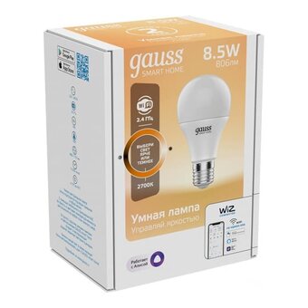  Умная лампа Gauss IoT Smart Home (1050112) E27 8.5Вт 806lm Wi-Fi 
