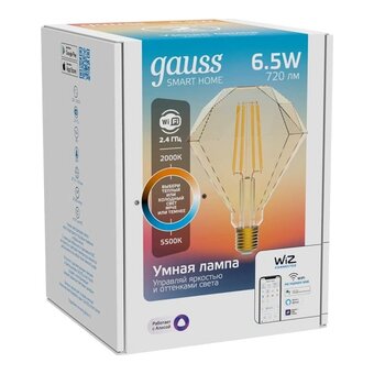  Умная лампа Gauss IoT Smart Home (1370112) E27 6.5Вт 720lm Wi-Fi 