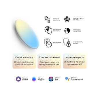  Умный светильник Gauss IoT Smart Home настенно-потолочный (2050112) белый 