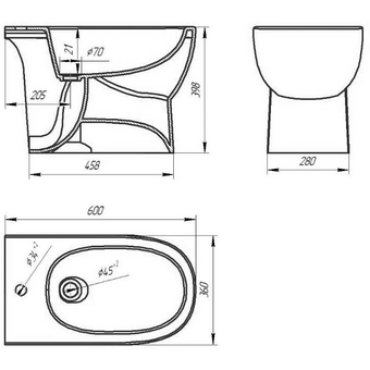  Биде напольное Sanita Luxe Art ARTSLBI01 