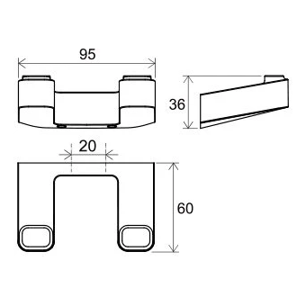  Крючок Ravak 10° X07P554 черный матовый 