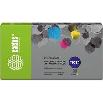  Картридж Cactus T9734 (CS-EPT973400) струйный желтый (330мл) для Epson WorkForce WF-C869RD3TWFC/WF-C869RDTWF 