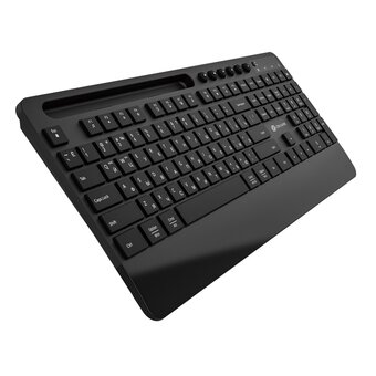  Беспроводная клавиатура OKLICK 865S (1809339) черный USB BT/Radio slim Multimedia (подставка для запястий) 