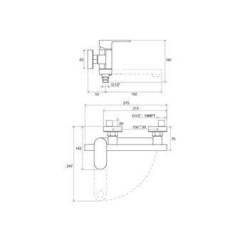  Смеситель для ванны Ravak Chrome CR 022.00/150 X070042 