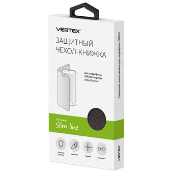  Чехол Vertex Astra/Sunset FlipCover чёрный VER-FCBLKAS 