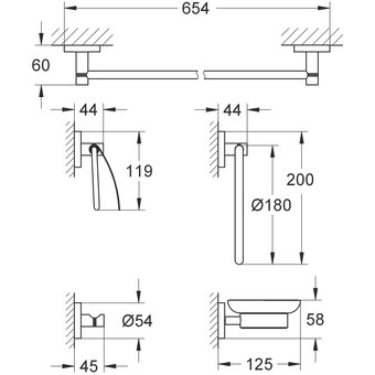  Набор аксессуаров Grohe Essentials 40344001 