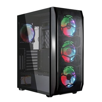  Корпус Ginzzu GL300 Fan 12cm RGB*4 USB3.0 Window 