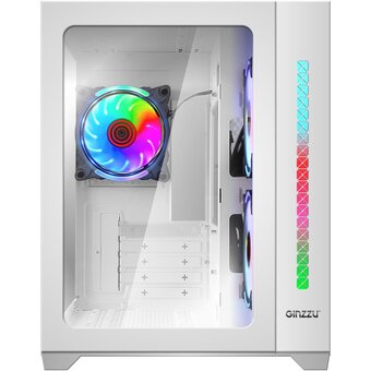  Корпус Ginzzu V450 RGB Белый CRC6 Fan 12cm RGB*3 