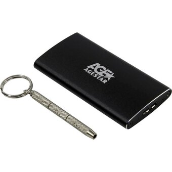  Внешний корпус для SSD AgeStar 3UBMS2 (Black) USB 3.0 mSATA, алюминий, черный 
