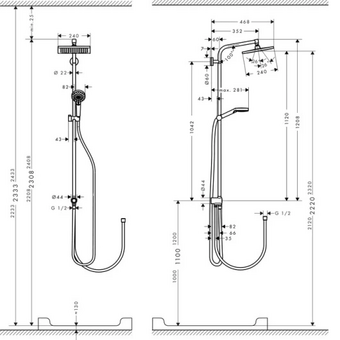  Душевой гарнитур Hansgrohe Crometta E 240 27289000 1jet Showerpipe Reno EcoSmart 