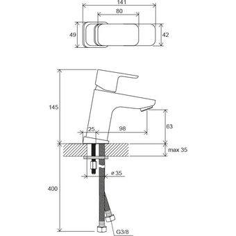  Смеситель для раковины Ravak TD F 012.00 X070127 