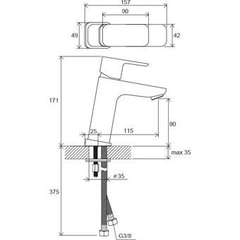  Смеситель для раковины Ravak 10° Free X070150 