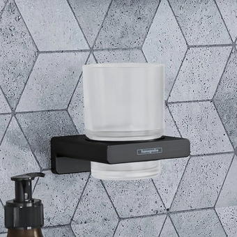  Стакан для зубных щеток AddStoris Hansgrohe 41749670 матовый черный 