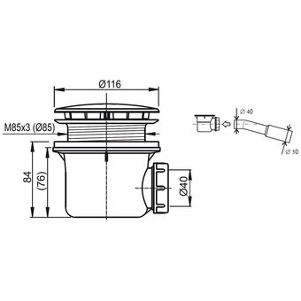  Сифон для поддона Ravak Standard 90 X01314 