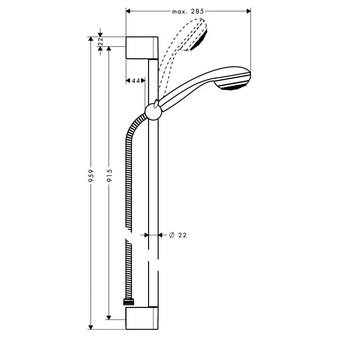  Душевой гарнитур Hansgrohe Crometta 85 27729000 90cm 1jet/Unica 