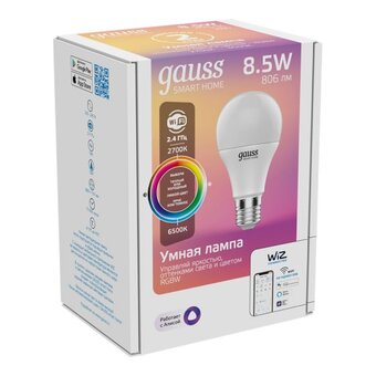  Умная лампа Gauss IoT Smart Home (1170112) E27 8.5Вт 806lm Wi-Fi 