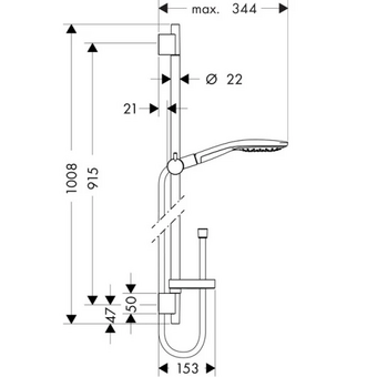 Душевой гарнитур Hansgrohe Raindance Select 150 27803000 3iet 90cm хром 