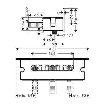  Шланговое подсоединение Hansgrohe Fixfit Porter 26456400 300 белый/хром 