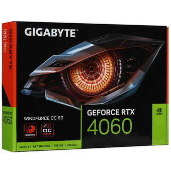  Видеокарта Gigabyte RTX4060 WindForce OC (GV-N4060WF2OC-8GD) 8GB GDDR6 128-bit DPx2 HDMIx2 2Fan RTL 