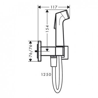  Смеситель с гигиеническим душем HANSGROHE Bidette 29233340 шлиф.черный хром (внешняя часть) 