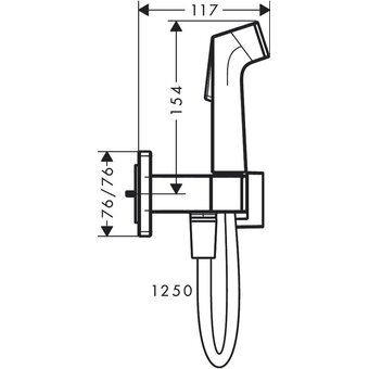 Смеситель с гигиеническим душем HANSGROHE Bidette 1jet E 29233670 встроенный со шлангом и держателем матовый черный 
