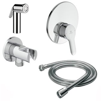  Смеситель с гигиеническим душем IDEAL STANDARD Set Alpha BD125AA (A7184AA + B961368AA + A2403AA + BC807AA ) 