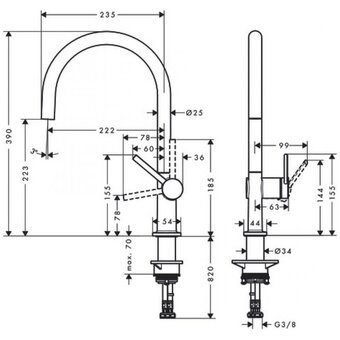  Смеситель для раковины Hansgrohe Metropol 32522000 