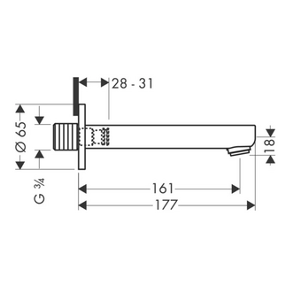  Излив на ванну Hansgrohe 14420000 