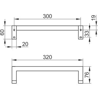  Поручень KEUCO Edition 90 Square 19107010000 320 мм, хром 