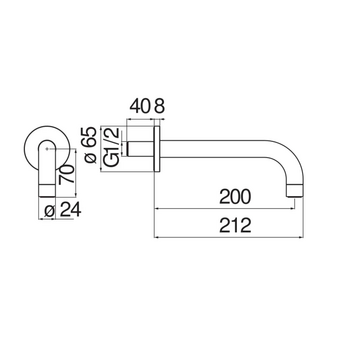  Излив NOBILI AV00158/36FLP глянцевый черный 