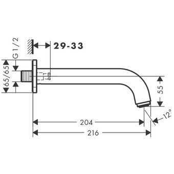  Излив на ванну Hansgrohe Vernis Shape 71460000 хром 