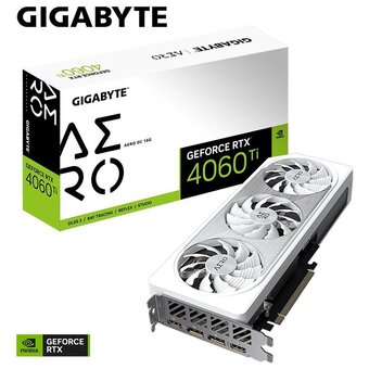  Видеокарта Gigabyte Nvidia GeForce RTX 4060TI (GV-N406Taero OC-16GD) PCI-E 4.0 16384Mb 128 GDDR6 2580/18000 HDMIx2 DPx2 HDCP Ret 