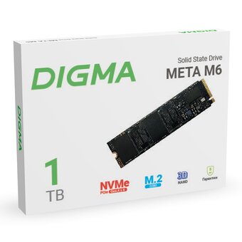  SSD Digma Meta M6 (DGSM4001TM63T) PCI-E 4.0 x4 1Tb M.2 2280 